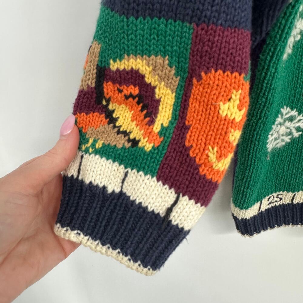 Vintage 90’s Teacher Sweater Fall Winter Months Novelty Chunky Knit Cardigan - Picture 11 of 14